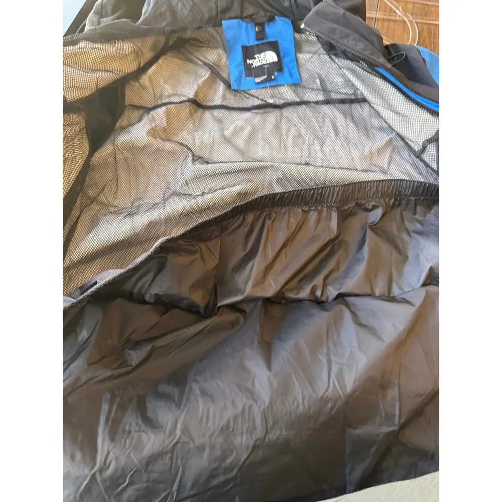 The North Face Men’s Blue Black Waterproof Hooded Windbreaker Jacket XL